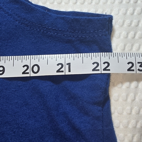 Blue Sleeveless Top with Graphic Flag 'LIPS' Print - Picture 4 of 5